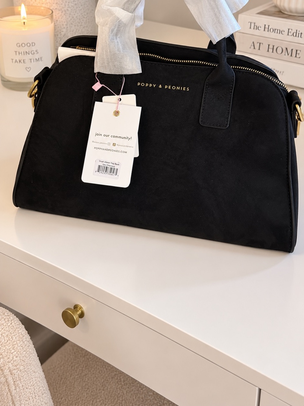 Poppy & Peonies small uptown tote